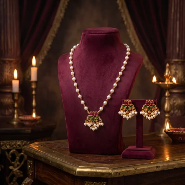Gold_Tone_Pearl_Necklace_Set_for_Women