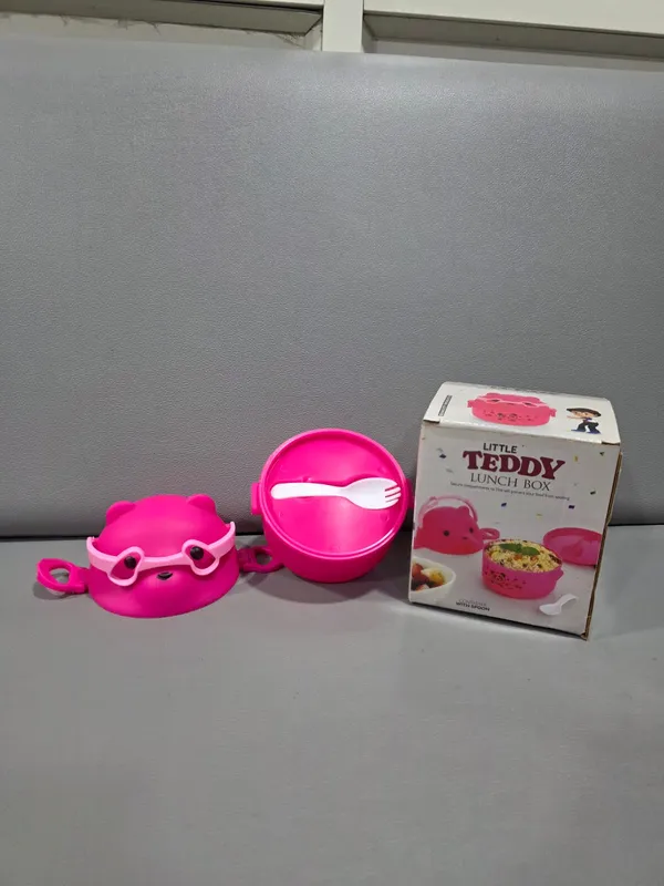 Pink_Steel_Teddy_Bear_Shape_Kids_Lunch_Box_With_Spoon