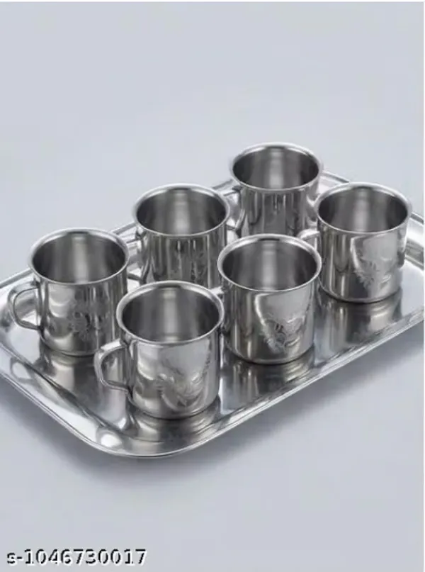 Stainless_Steel_Tea_Cup_Set_With_Serving_Tray