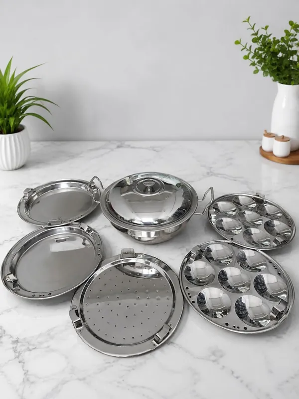 Stainless_Steel_Idli_Maker_And_Steamer_Set