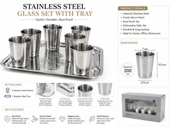 Stainless_Steel_Drinking_Glass_Set_With_Tray