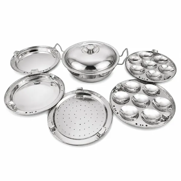 Stainless_Steel_Multi_Kadai_Steamer_Set