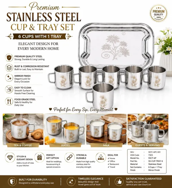 Stainless_Steel_Tea_Coffee_Cup_Set_With_Tray