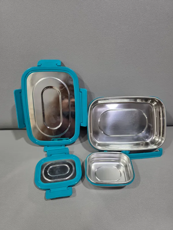 Stainless_Steel_Blue_Clip_Lock_Lunch_Box