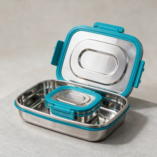 Stainless_Steel_Blue_Clip_Lock_Lunch_Box