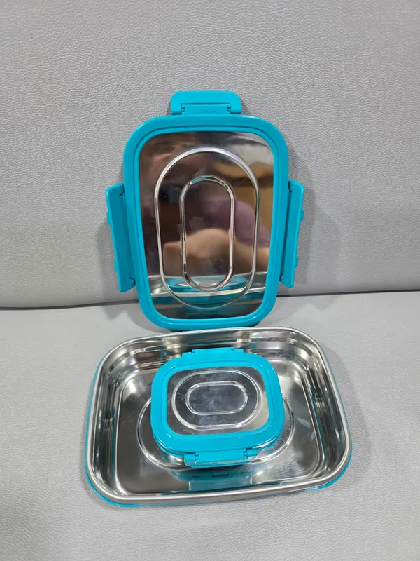 Stainless_Steel_Blue_Clip_Lock_Lunch_Box