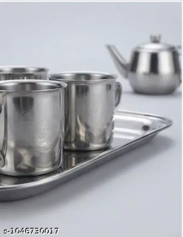Stainless_Steel_Tea_Cup_Set_With_Serving_Tray