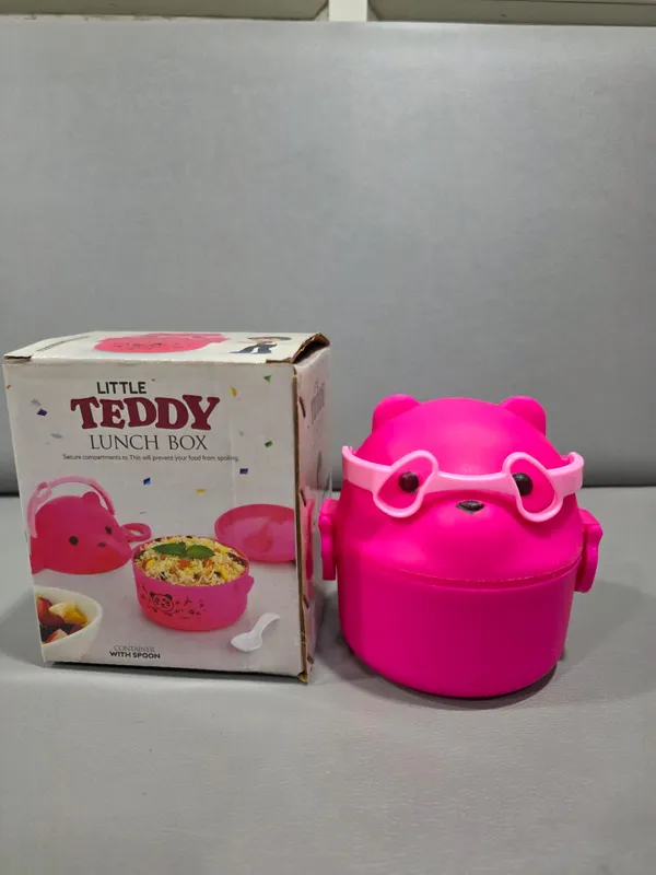 Pink_Steel_Teddy_Bear_Shape_Kids_Lunch_Box_With_Spoon
