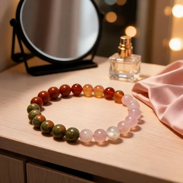 Fertility_Crystal_Bracelet_–_Rose_Quartz,_Carnelian_&_Unakite_|_Natural_Healing_Bracelet