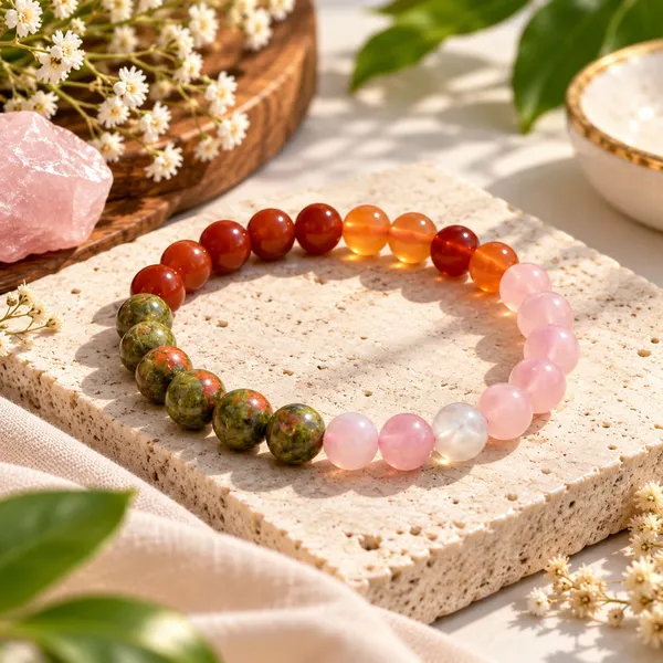 Fertility_Crystal_Bracelet_–_Rose_Quartz,_Carnelian_&_Unakite_|_Natural_Healing_Bracelet