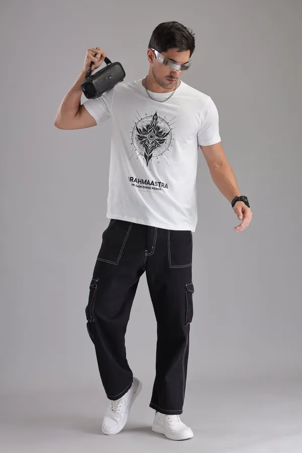 White_Cotton_Regular_Fit_Brahmastra_Divine_Force_T-Shirt_For_Men
