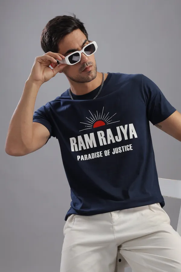 Navy_Blue_Cotton_Regular_Fit_Ram_Rajya_T-Shirt_For_Men