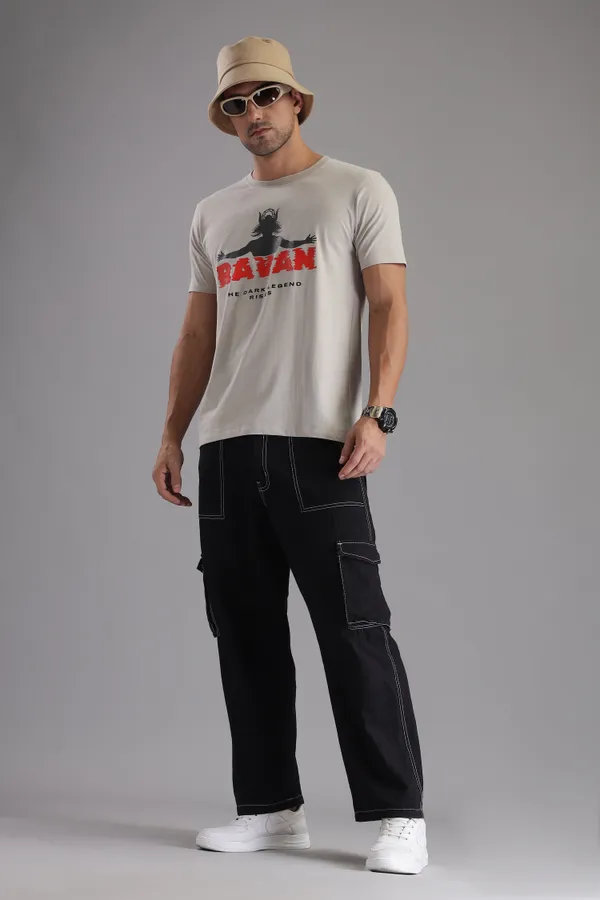 Light_Grey_Cotton_Regular_Fit_Ravan_Dark_Legend_T-Shirt_For_Men