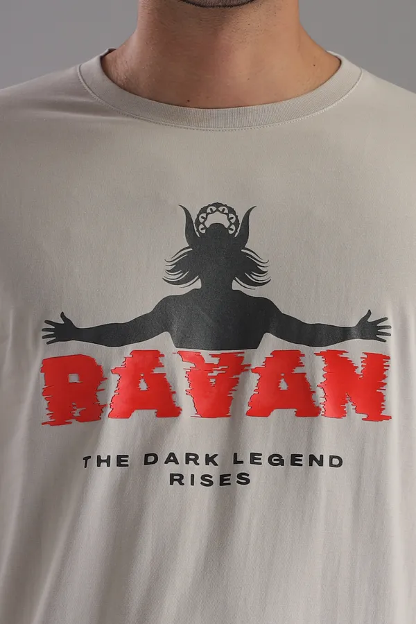 Light_Grey_Cotton_Regular_Fit_Ravan_Dark_Legend_T-Shirt_For_Men