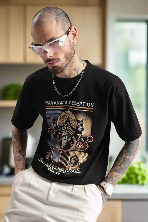 Black_Cotton_Oversized_Ravana_Deception_Ramayana_T-Shirt_For_Men