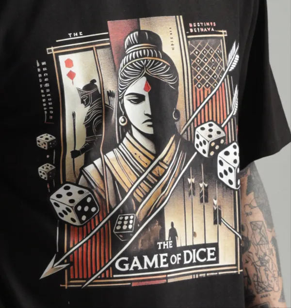 Black_Cotton_Oversized_Game_Of_Dice_Mahabharata_T-Shirt_For_Men