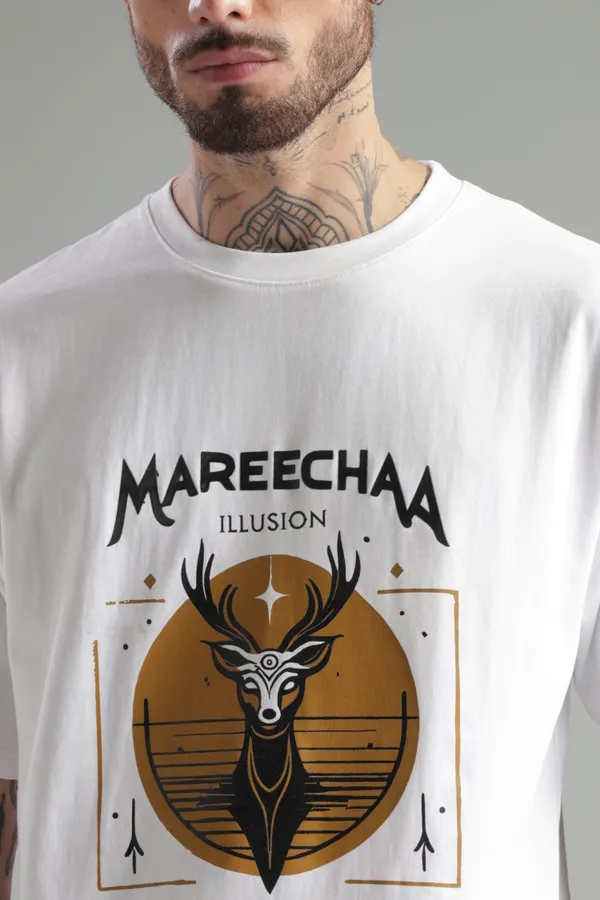 White_Cotton_Oversized_Mareecha_Illusion_Of_Desire_T-Shirt
