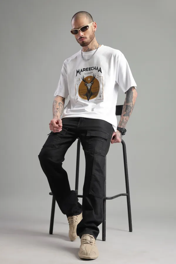 White_Cotton_Oversized_Mareecha_Illusion_Of_Desire_T-Shirt