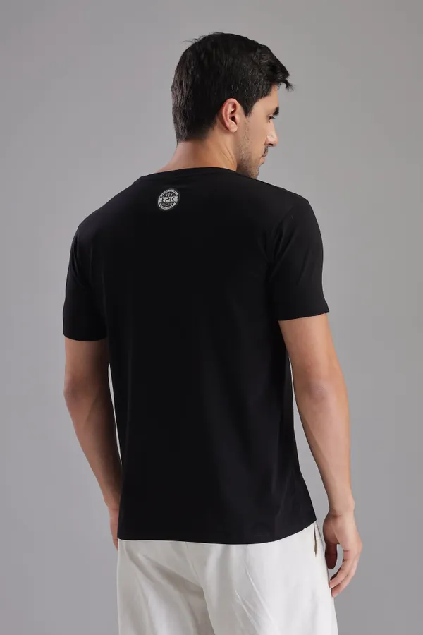 Black_Cotton_Regular_Fit_Vasudhaiva_Kutumbakam_T-Shirt