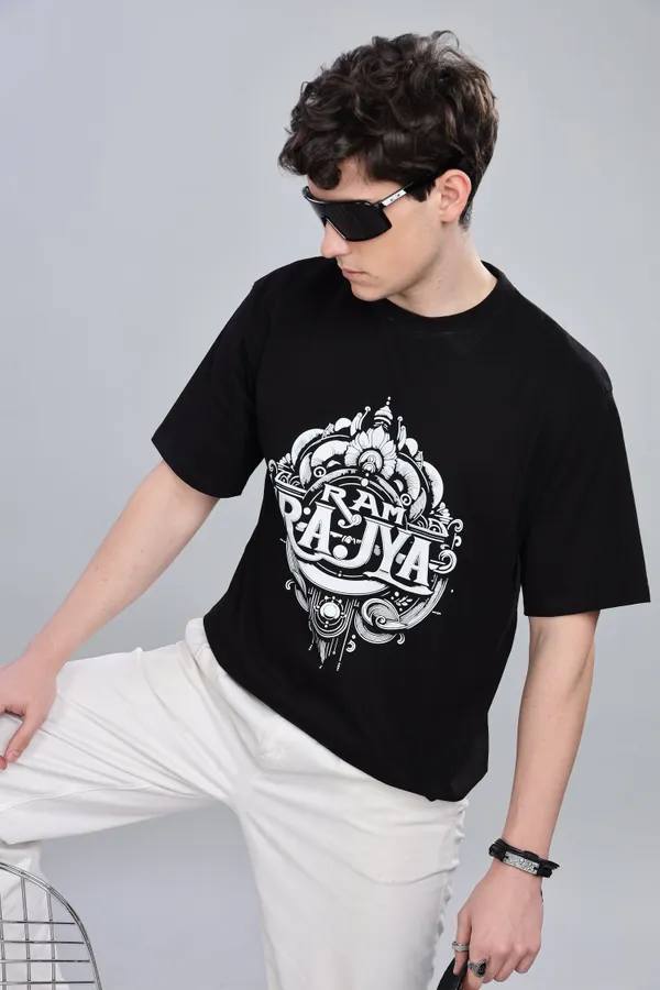 Black_Cotton_Oversized_Ram_Rajya_Vision_Of_Justice_T-Shirt