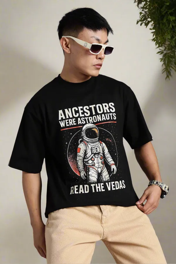 Black_Cotton_Oversized_Ancestors_Were_Astronauts_Veda_T-Shirt