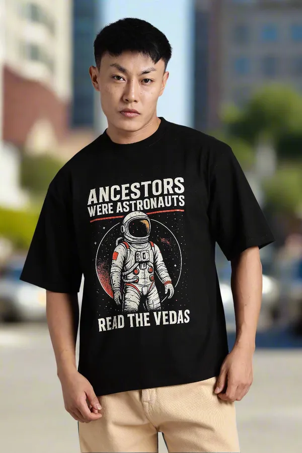 Black_Cotton_Oversized_Ancestors_Were_Astronauts_Veda_T-Shirt