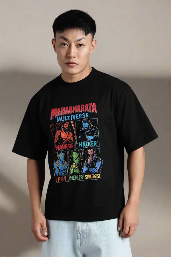 Black_Cotton_Oversized_Mahabharata_Multiverse_T-Shirt