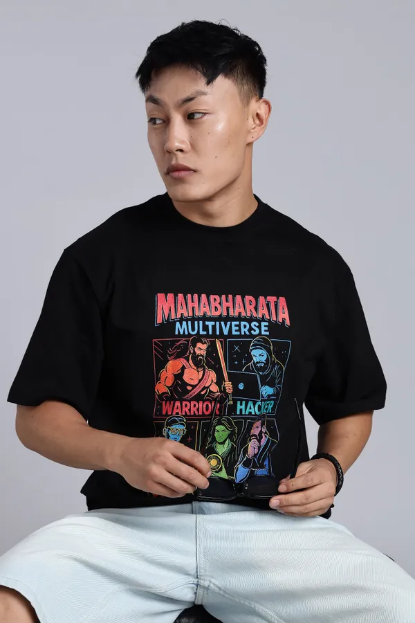 Black_Cotton_Oversized_Mahabharata_Multiverse_T-Shirt