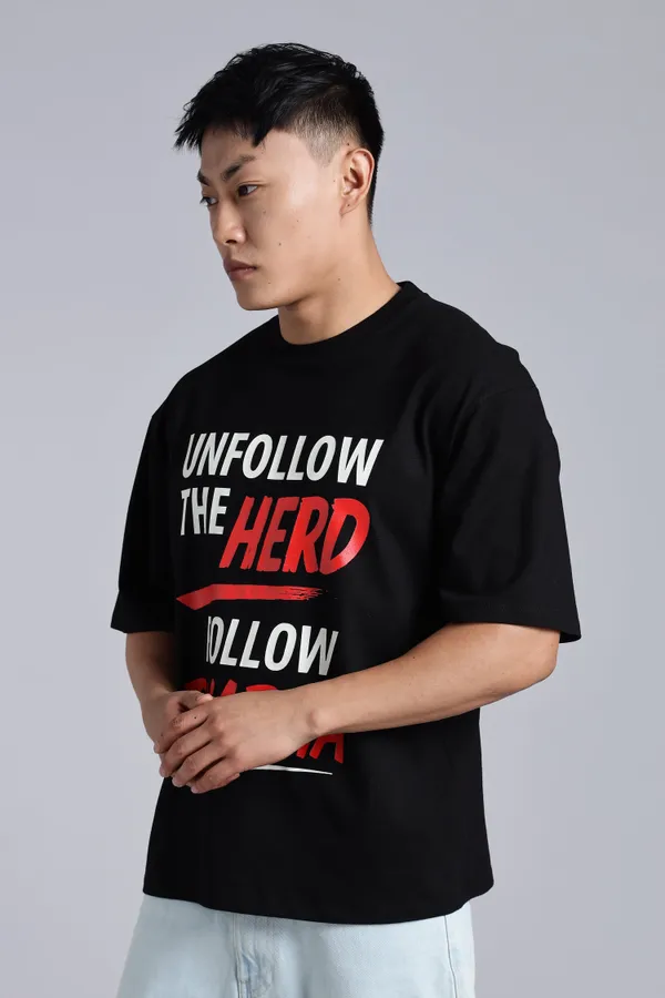 Black_Cotton_Oversized_Follow_Dharma_T-Shirt_For_Men