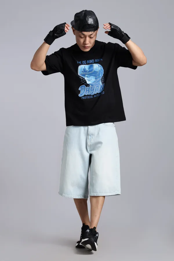 Black_Cotton_Oversized_Dhyan_Protocol_Mind_Hack_T-Shirt
