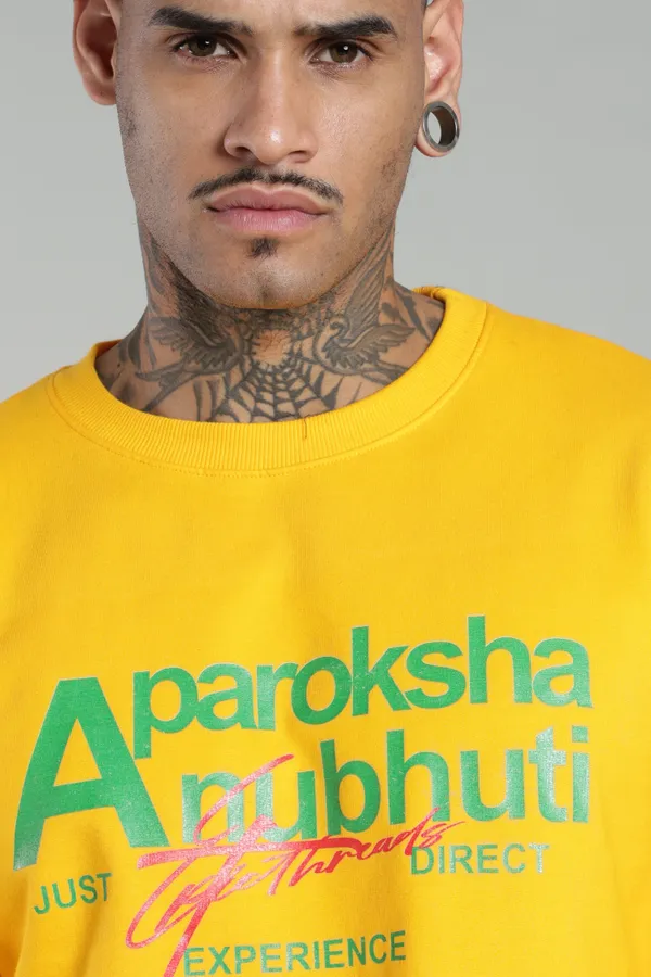 Golden_Yellow_Cotton_Graphic_Sweatshirt_For_Unisex