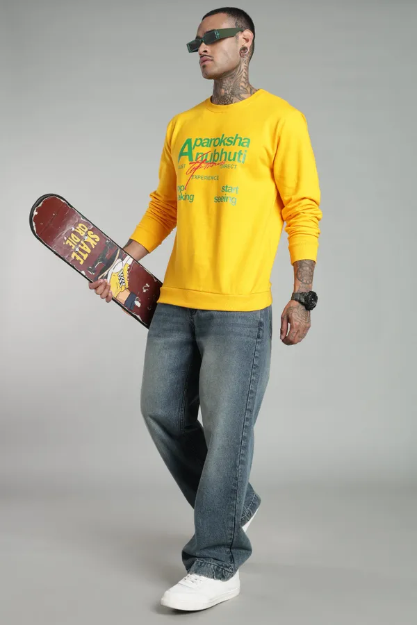 Golden_Yellow_Cotton_Graphic_Sweatshirt_For_Unisex