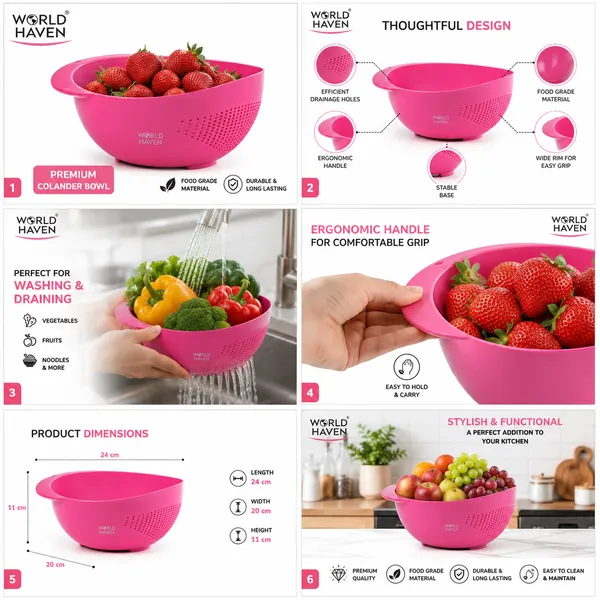 Plastic_Pink_Perforated_Colander_Bowl