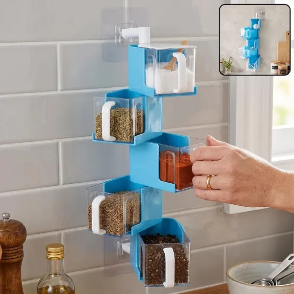 Blue_Plastic_Wall_Mounted_Kitchen_Storage_Organizer