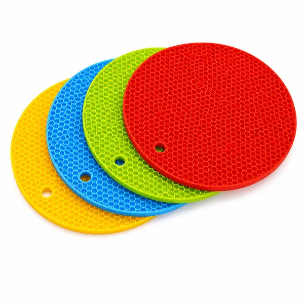 Silicone_Round_Honeycomb_Trivet_Set