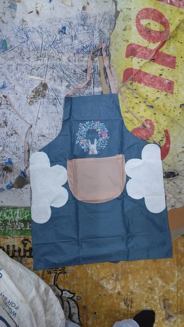 Polyester_Kitchen_Bunny_Print_Blue_White_Cooking_Apron