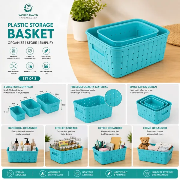 Teal_Plastic_Storage_Basket_For_Home_Pack_Of_Set_Of_3