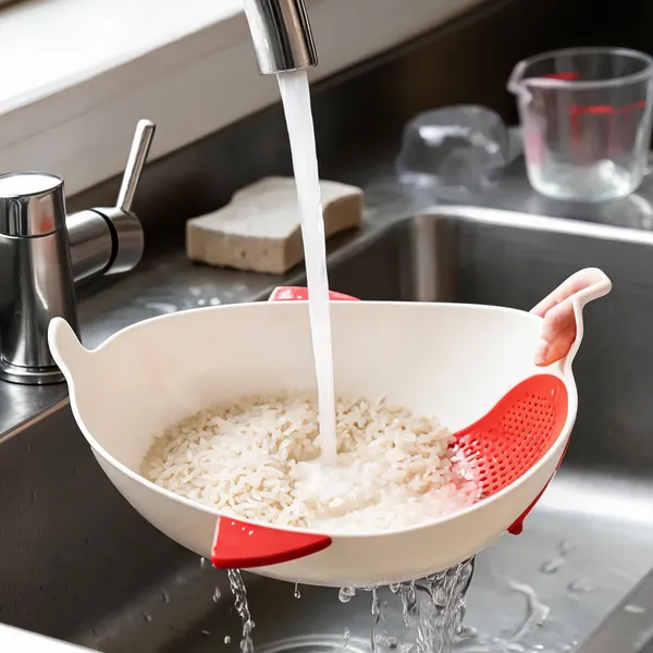 Plastic_Red_And_White_Perforated_Colander_Bowl