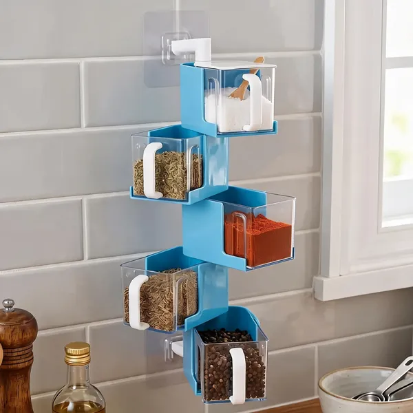 Blue_Plastic_Wall_Mounted_Kitchen_Storage_Organizer