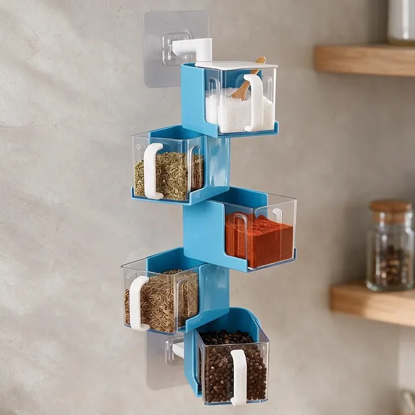Blue_Plastic_Wall_Mounted_Kitchen_Storage_Organizer