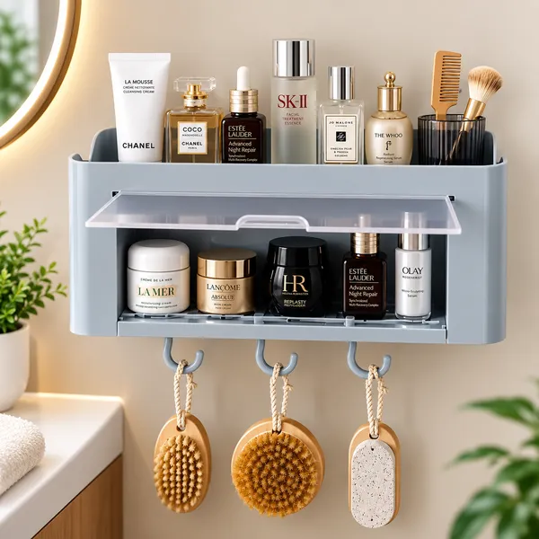 Grey_Plastic_Storage_Organizer_For_Bathroom