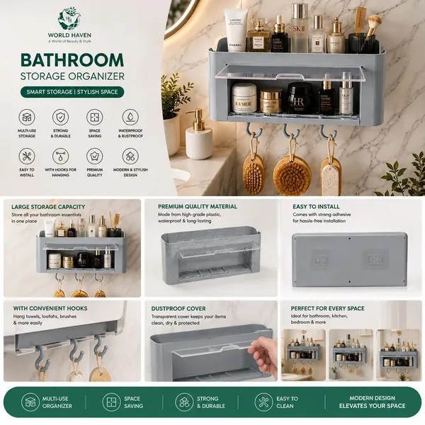 Grey_Plastic_Storage_Organizer_For_Bathroom