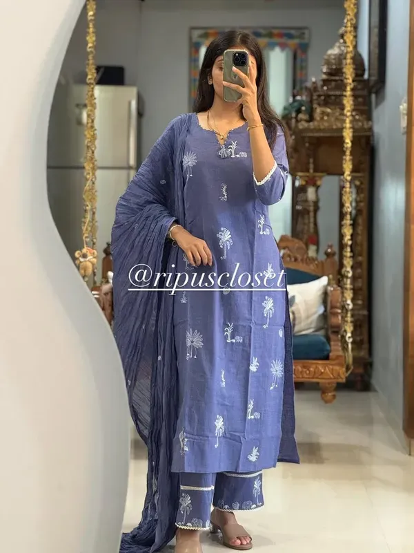 Elegant_Steel_Blue_Printed_Kurta_Set_With_Dupatta