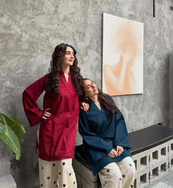 Elegant_Red_Kurta_With_Ivory_Heart_Print_Skirt_Set