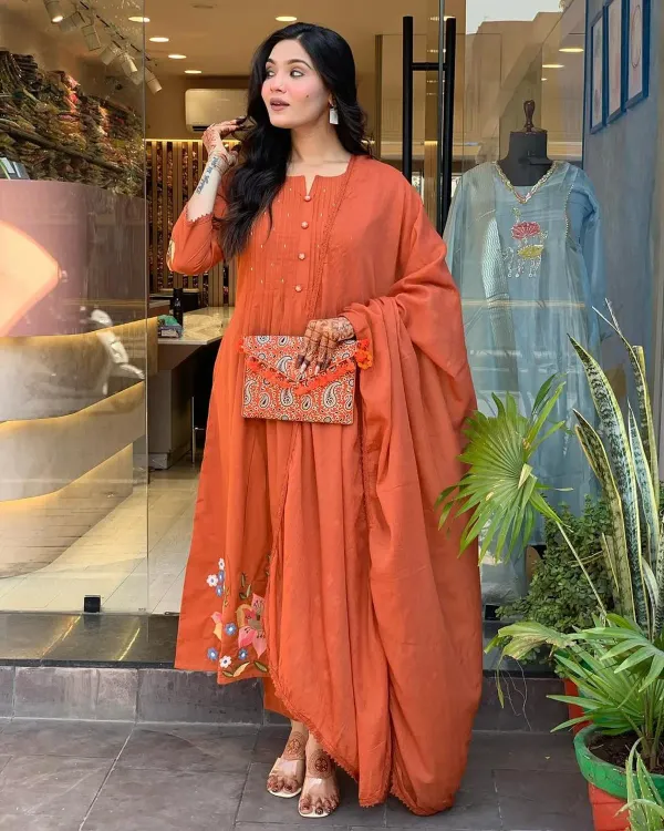 Rust_Orange_Embroidered_Anarkali_Suit_With_Dupatta