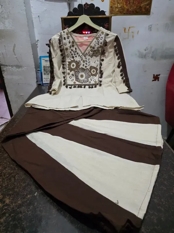 Ivory_Mocha_Brown_Embroidered_Co_Ord_Set_With_Flared_Palazzo_Pants