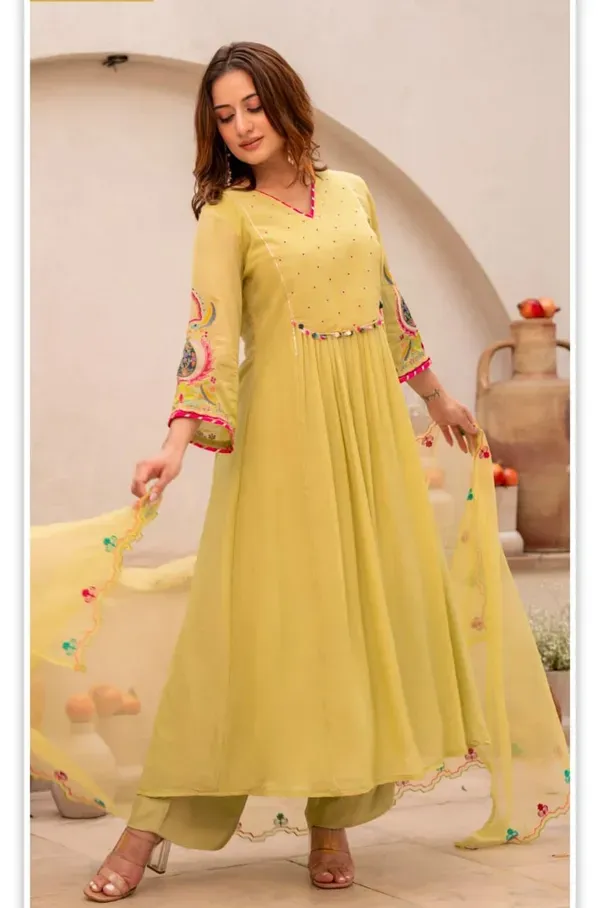 Elegant_Lime_Yellow_Anarkali_Kurta_Set_With_Embroidered_Dupatta