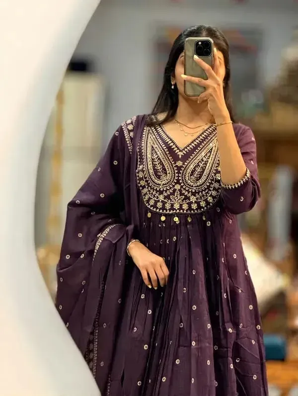 Deep_Purple_Embroidered_Anarkali_Kurta_Set_With_Dupatta