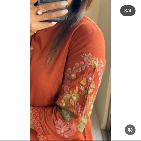 Burnt_Orange_Embroidered_Co_Ord_Set_With_Floral_Back_Design