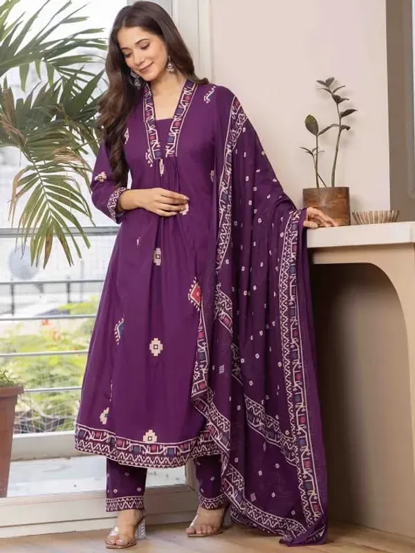 Elegant_Purple_Printed_Anarkali_Kurta_Set